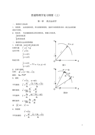 完整版普通物理学复习纲要上