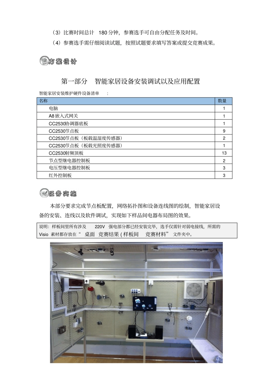完整版智能家居安装与维护职业技能大赛试题_第2页