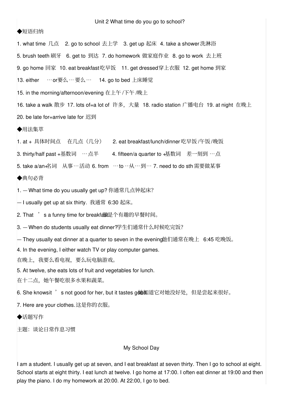 完整版更新新人教版七年级英语下册知识点全总结_第2页
