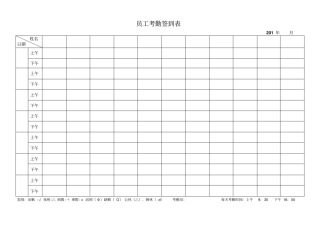 完整版最实用的考勤签到表上下班签到表