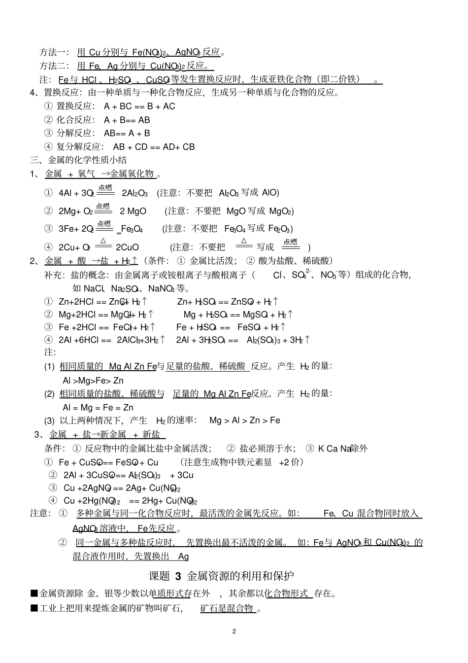完整版最新人教版初中化学下册知识点归纳总结按章节_第2页