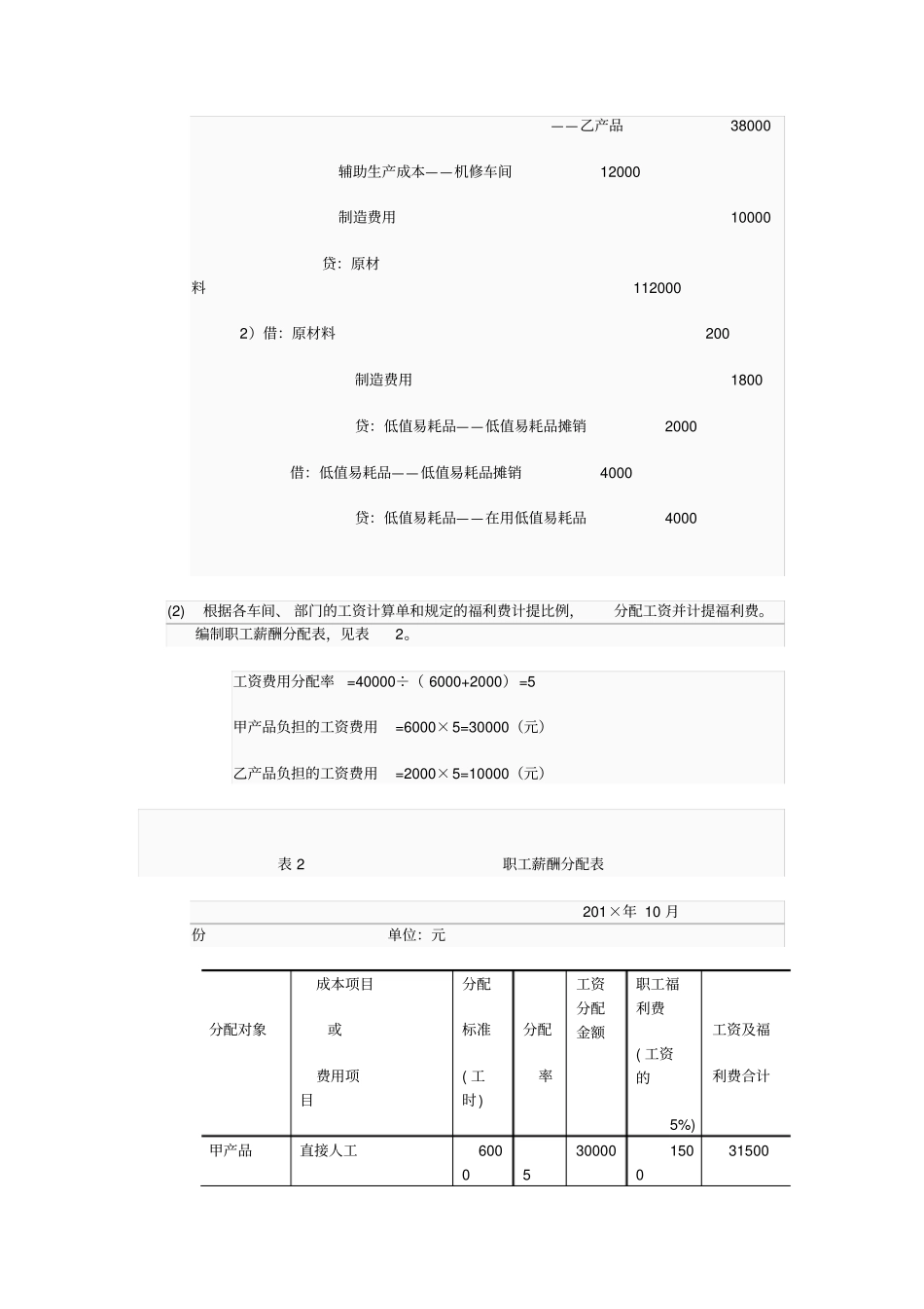 完整版最新电大成本会计形成性考核作业答案4_第3页