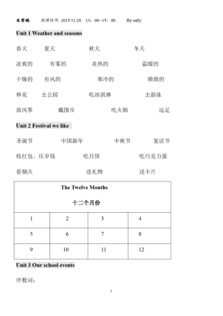 完整版朗文3Aunit--复习