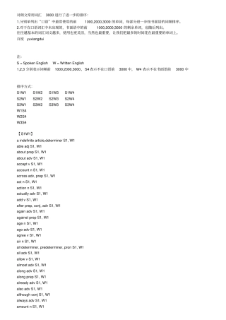 完整版朗文常用词汇_词频排前100020003000分列汇总,推荐文档