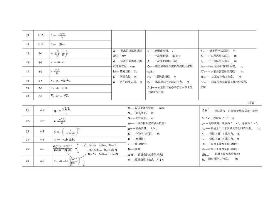 完整版滴灌工程设计计算公式汇总_第2页