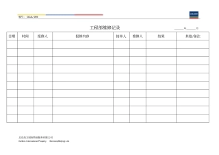 完整版物业公司工程部维修记录