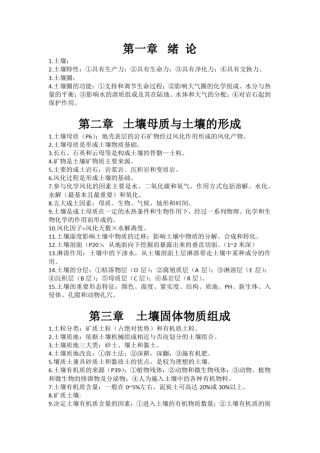 完整版环境土壤学知识点