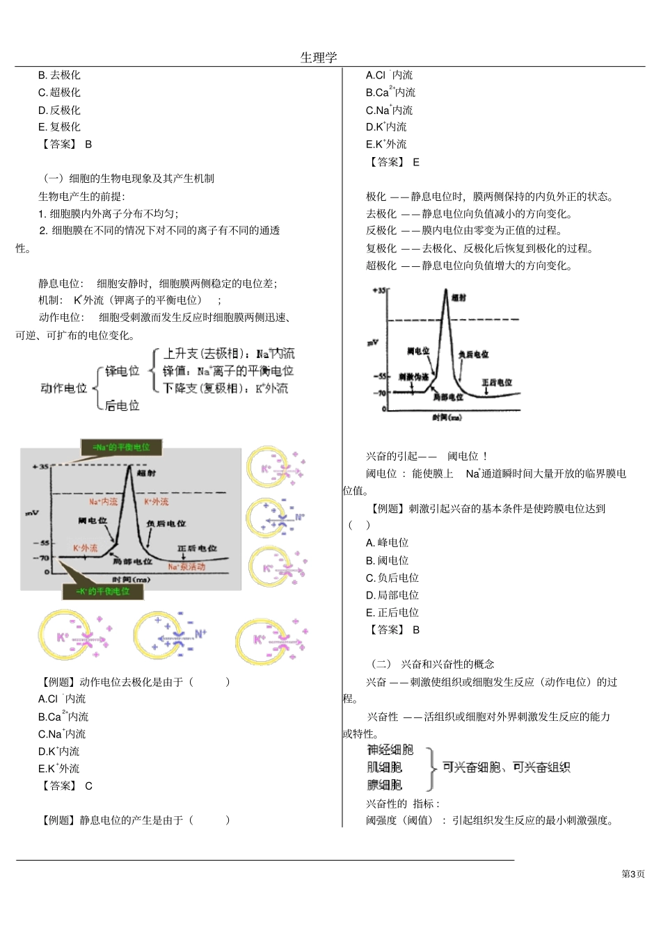 完整版生理学重点笔记_第3页