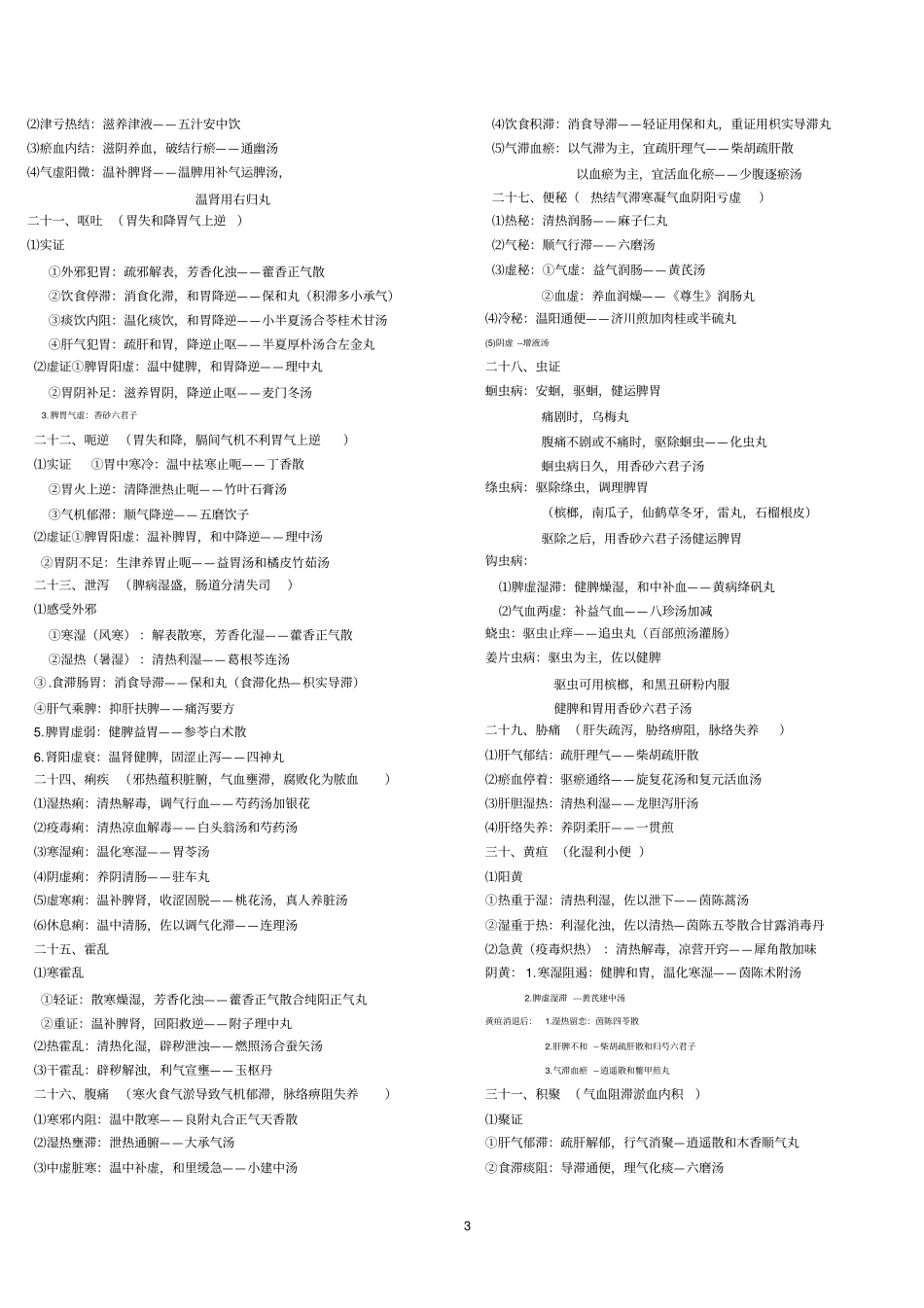完整版真正完美第五版中医内科学总结_第3页