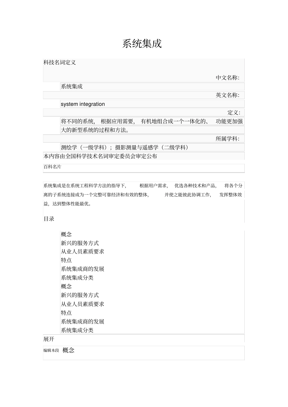 完整版系统集成及分类_第1页