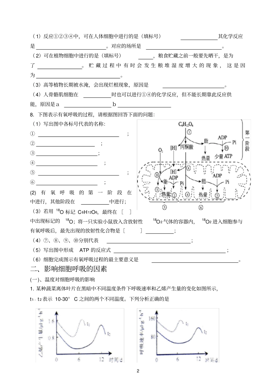 完整版细胞呼吸题型归纳,推荐文档_第2页