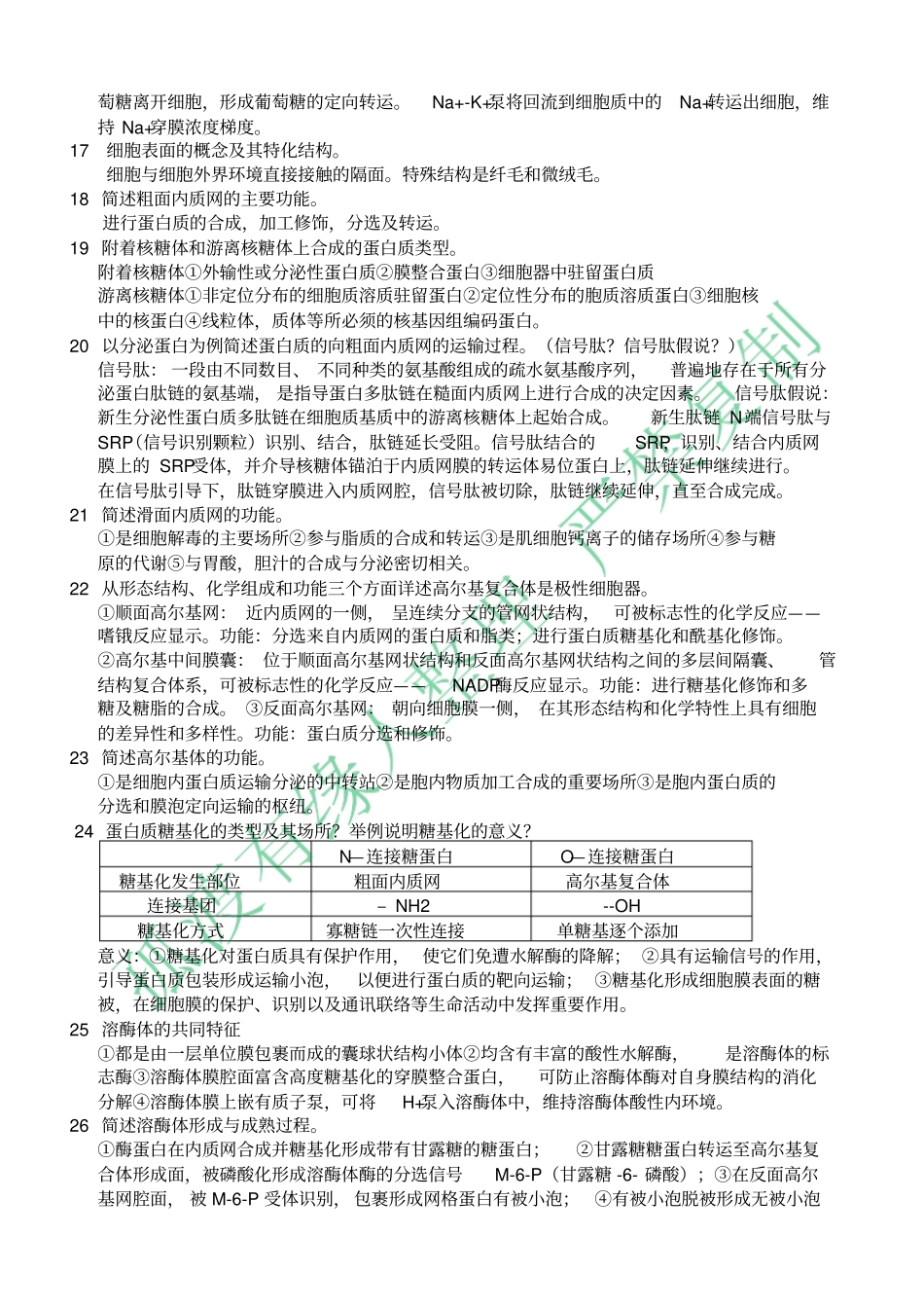 完整版细胞生物学复习题含答案_第3页
