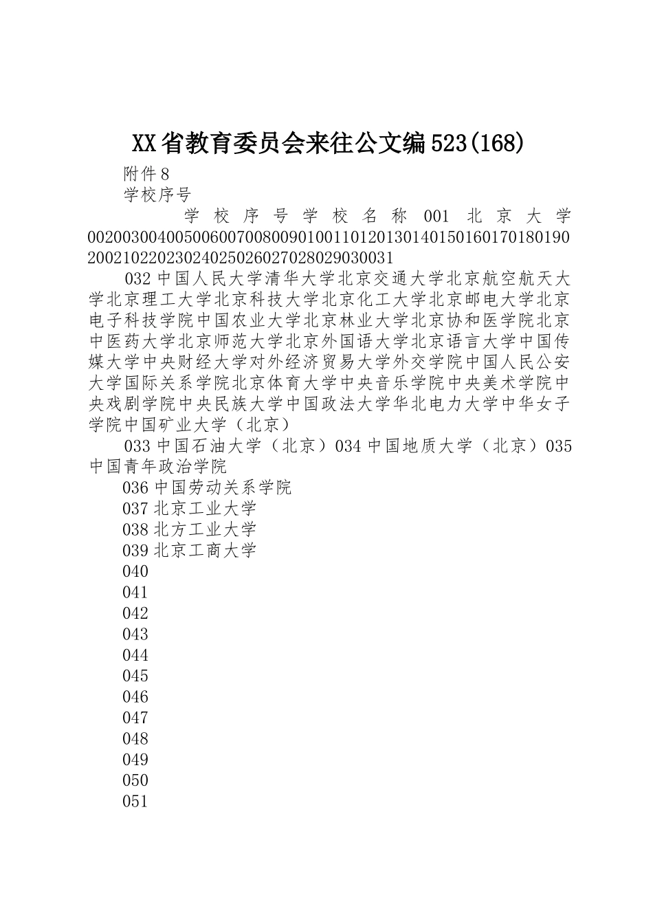 XX省教育委员会来往公文编523(168)_第1页