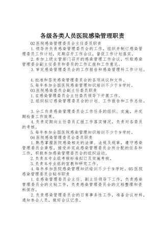 各级各类人员医院感染管理职责