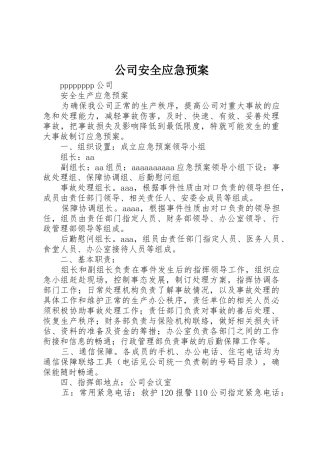 公司安全应急预案