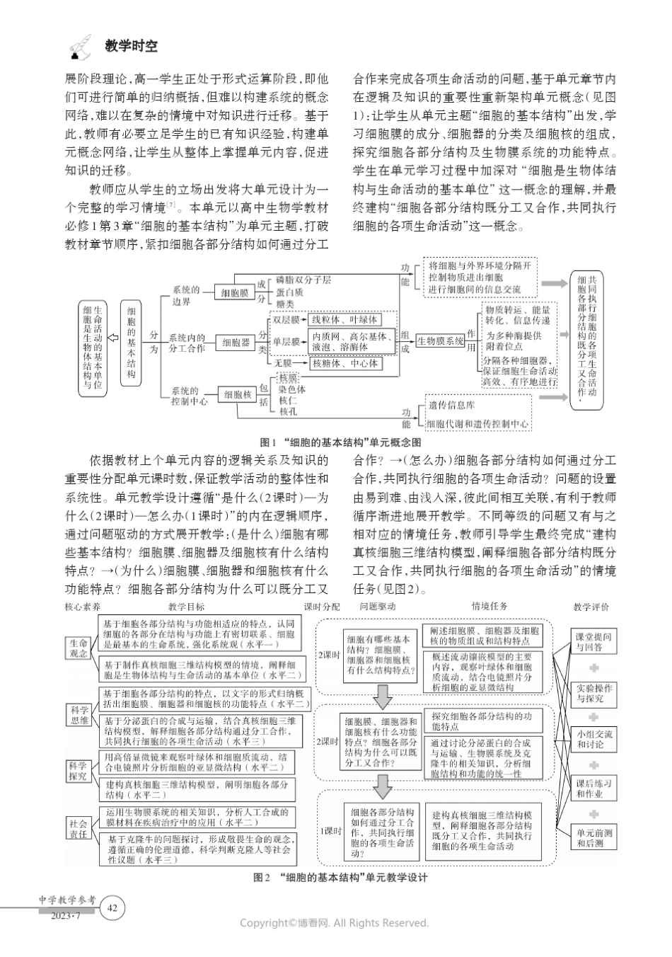 大单元视域下高中生物学教学设计——以“细胞的基本结构”为例_百度文_第2页