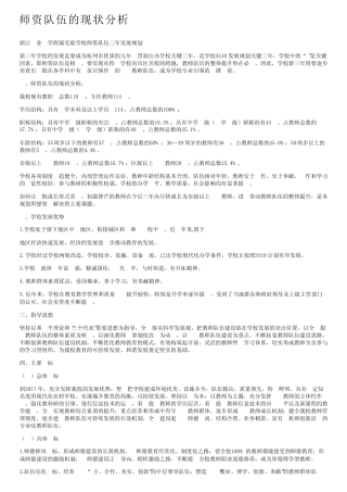 师资队伍的现状分析
