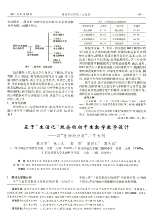 基于“生活化”理念的初中生物学教学设计——以“生物的分类”一节