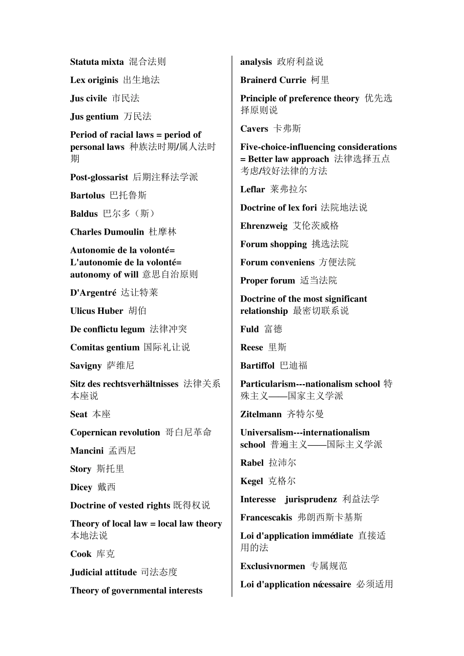 国际私法英文名解汇总纲目版_第2页