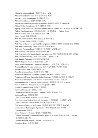 国际组织最新版