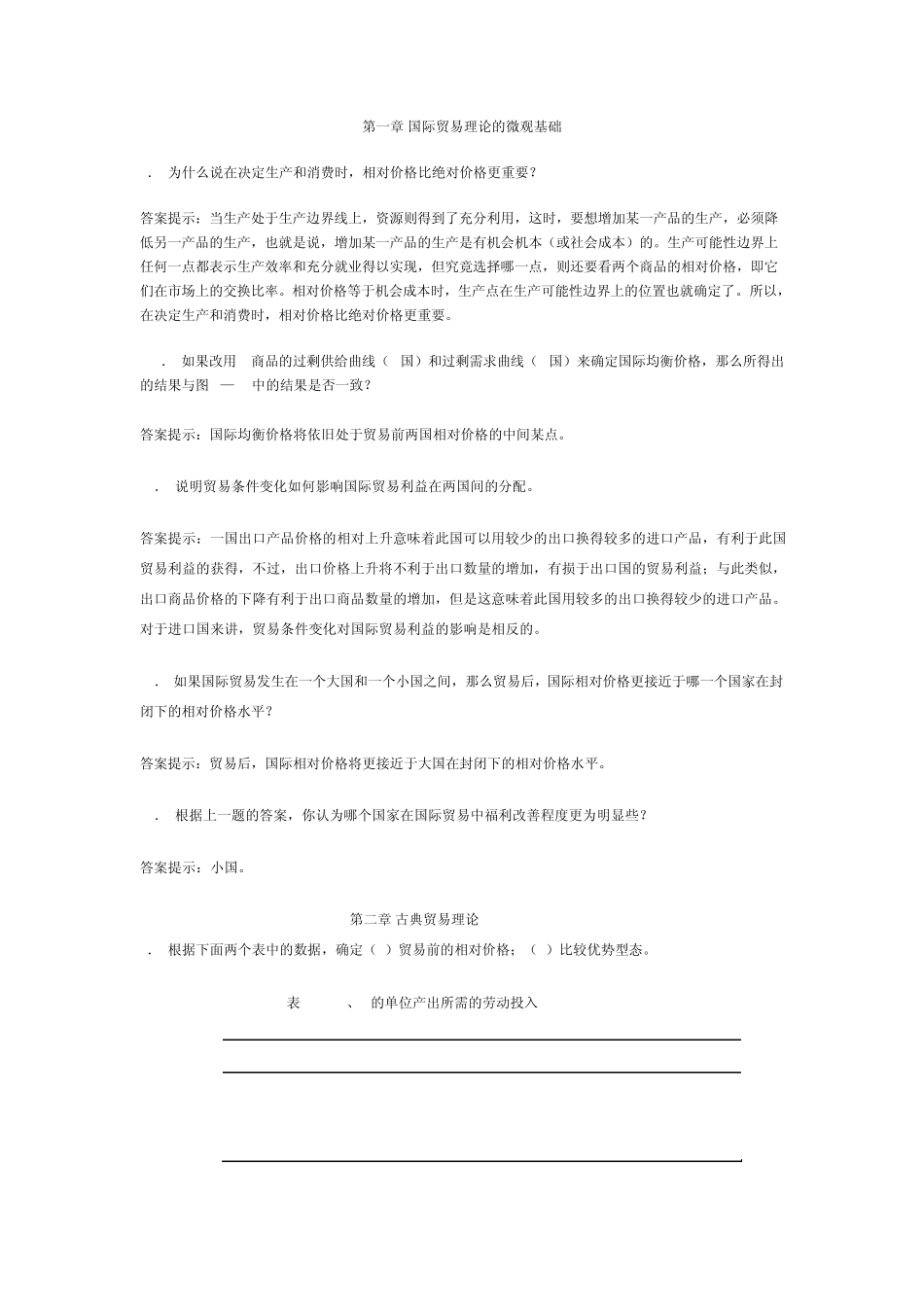 国际经济学作业及答案_第1页