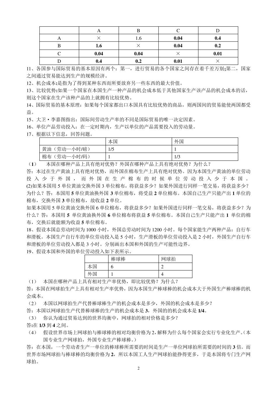 国际经济学复习资料_第2页