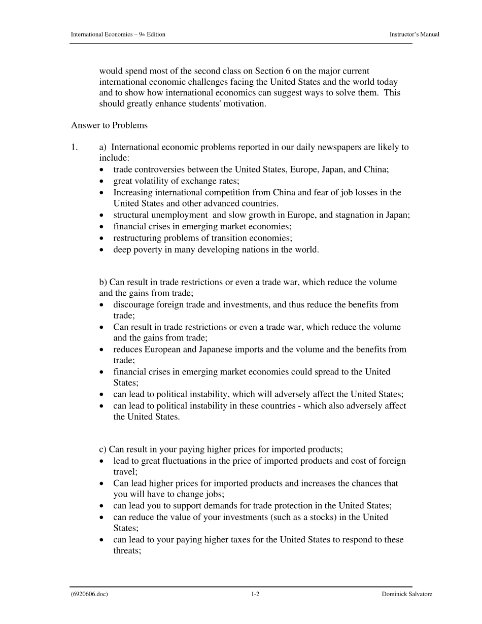 国际经济学第九版英文课后答案_第2页