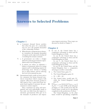 国际经济学第九版课后答案