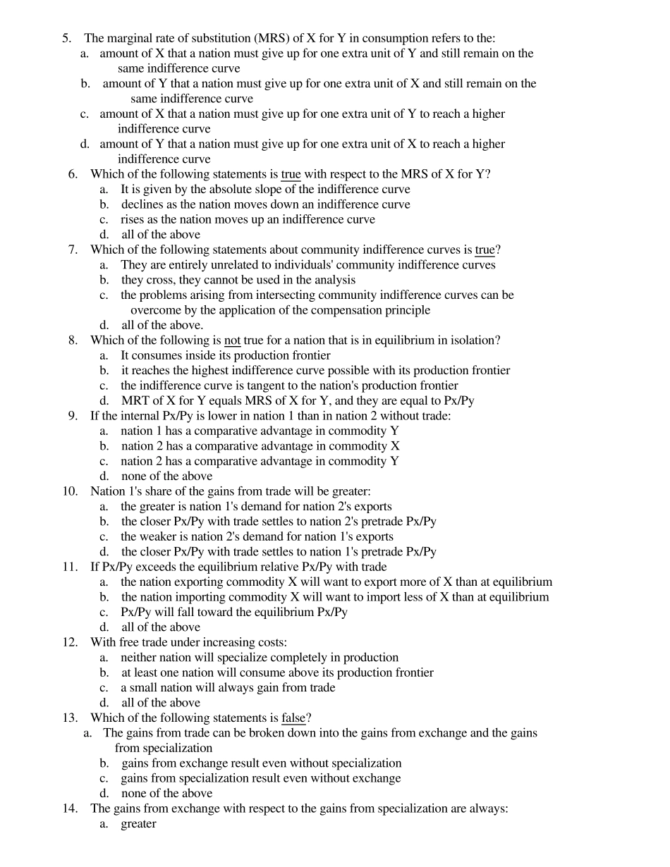 国际经济学选择题_第3页