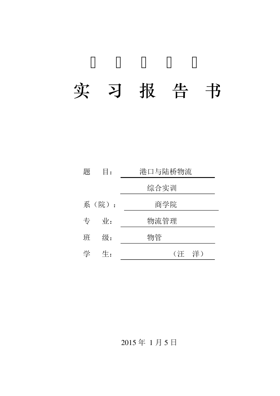 国际货代实训报告_第1页
