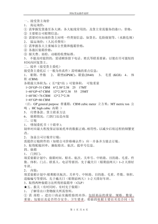 国际货运操作流程