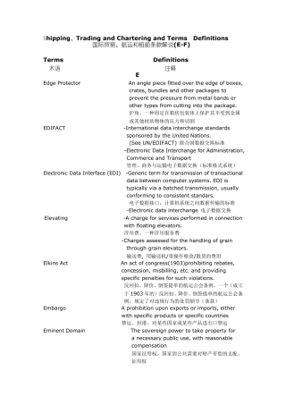 国际贸易、航运、租船、保险术语解说