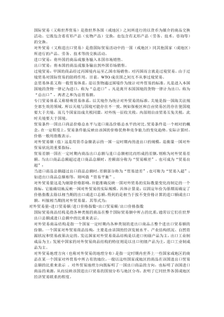 国际贸易名词解释