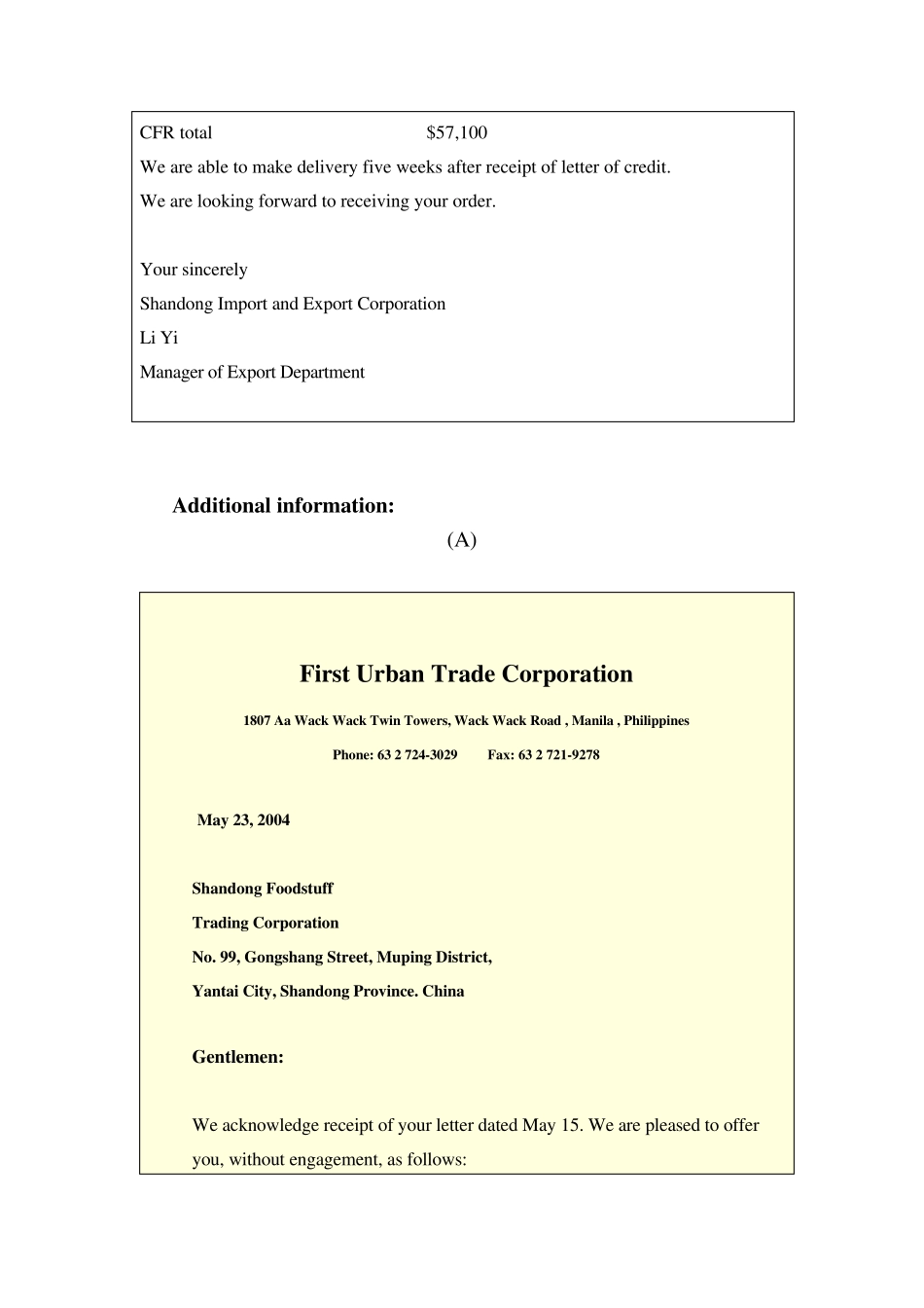 国际贸易实务发盘还盘案例_第2页