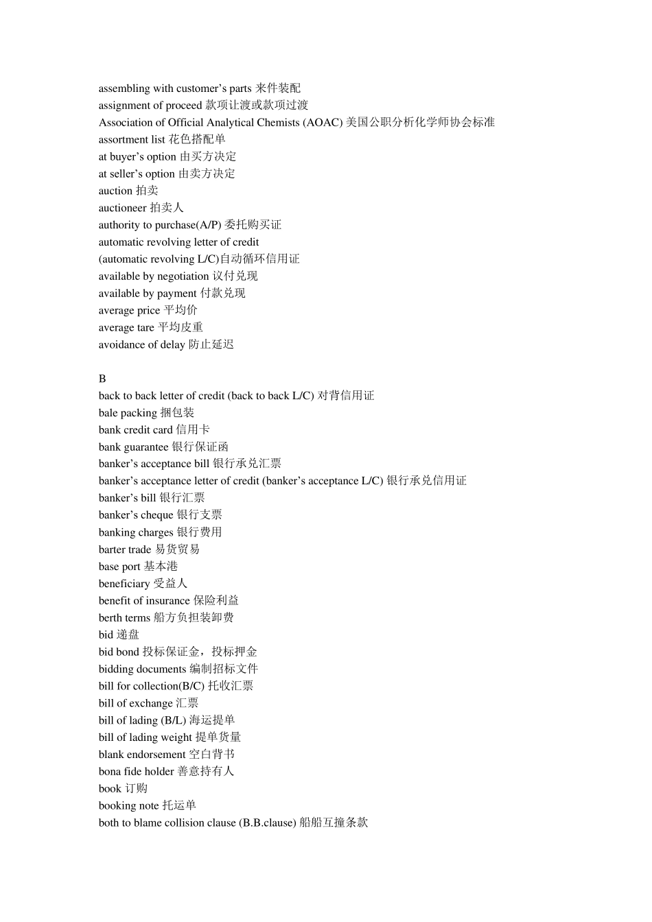 国际贸易实务常用词汇(英汉对照)_第2页