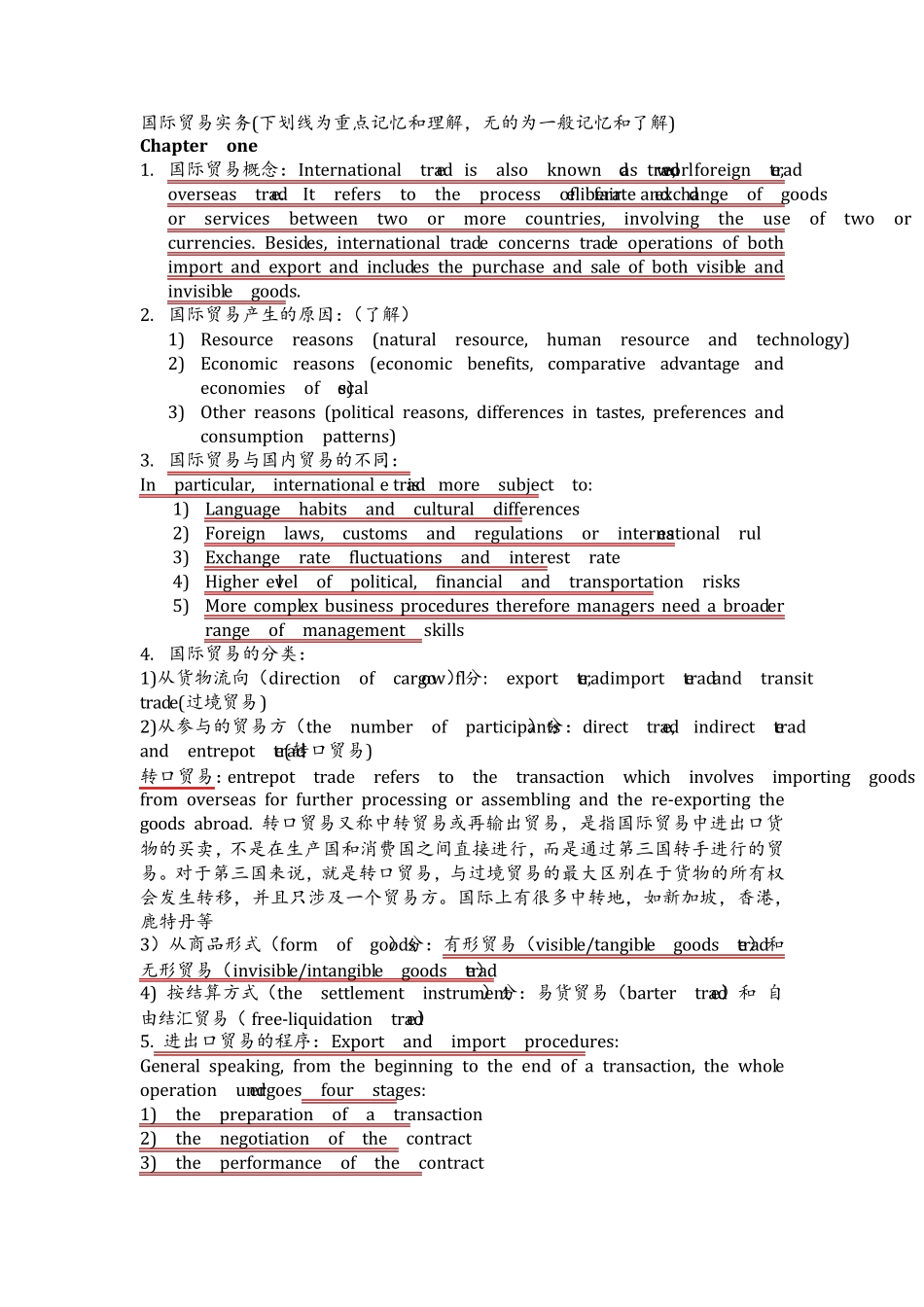 国际贸易实务英文版第三版知识点及模拟题_第1页