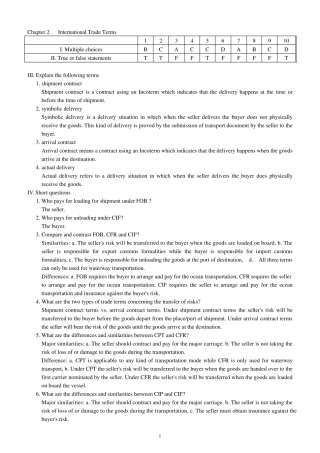 国际贸易实务英文版第二版课后习题答案