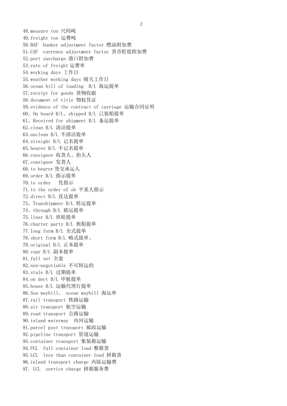 国际贸易常用单词_第2页