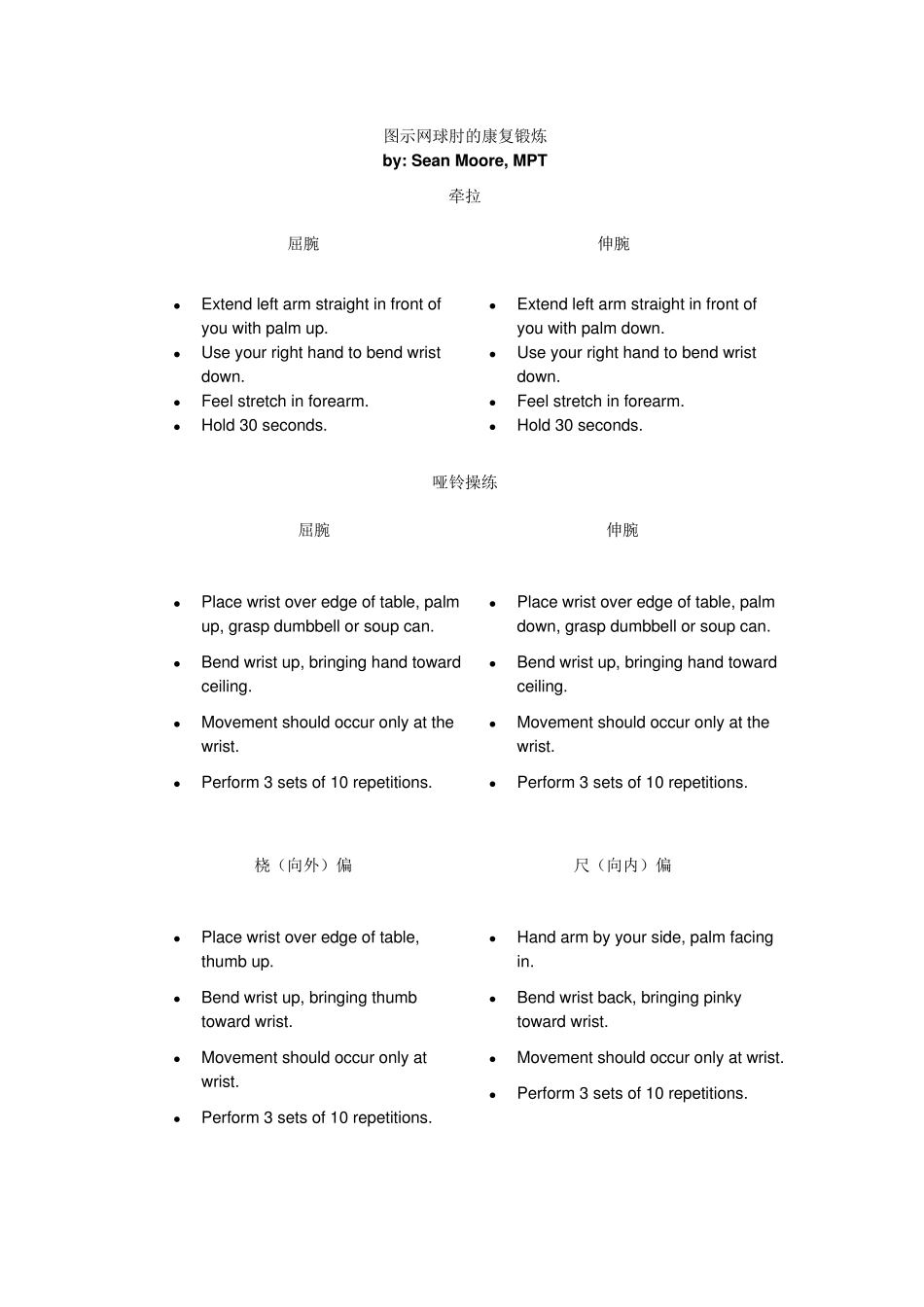 图示网球肘的康复锻炼_第1页