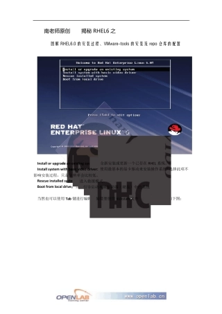 图解RHEL6安装过程、VMwaretools的安装及repo仓库的配置