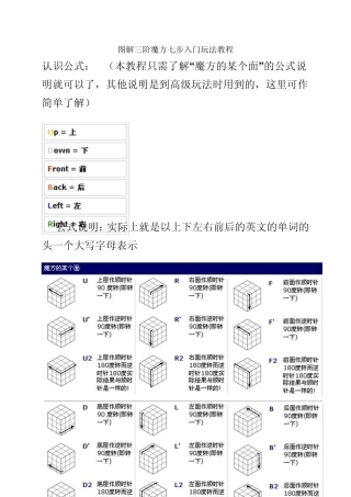 图解三阶魔方七步入门玩法教程