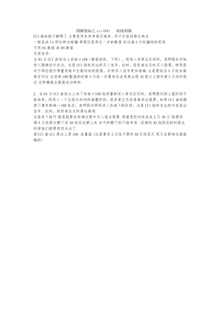 图解指标之CCI短线利器