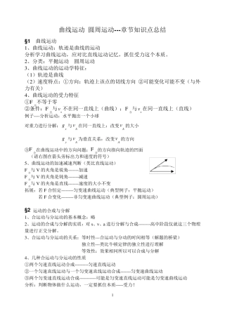 圆周运动知识点总结