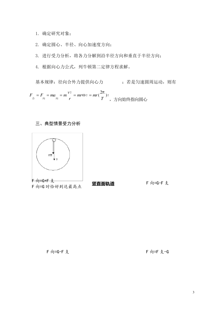 圆周运动知识要点、受力分析和题目精讲(张晓整理)_第3页