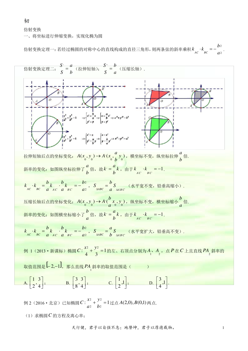 圆锥曲线——仿射变换_第1页