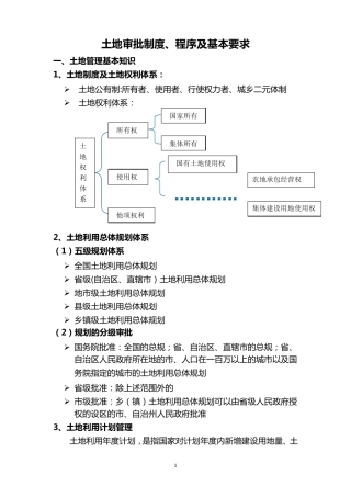 土地审批制度、程序及基本要求