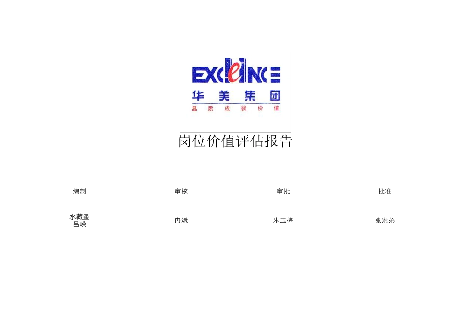 岗位价值评估报告(0825)_第1页