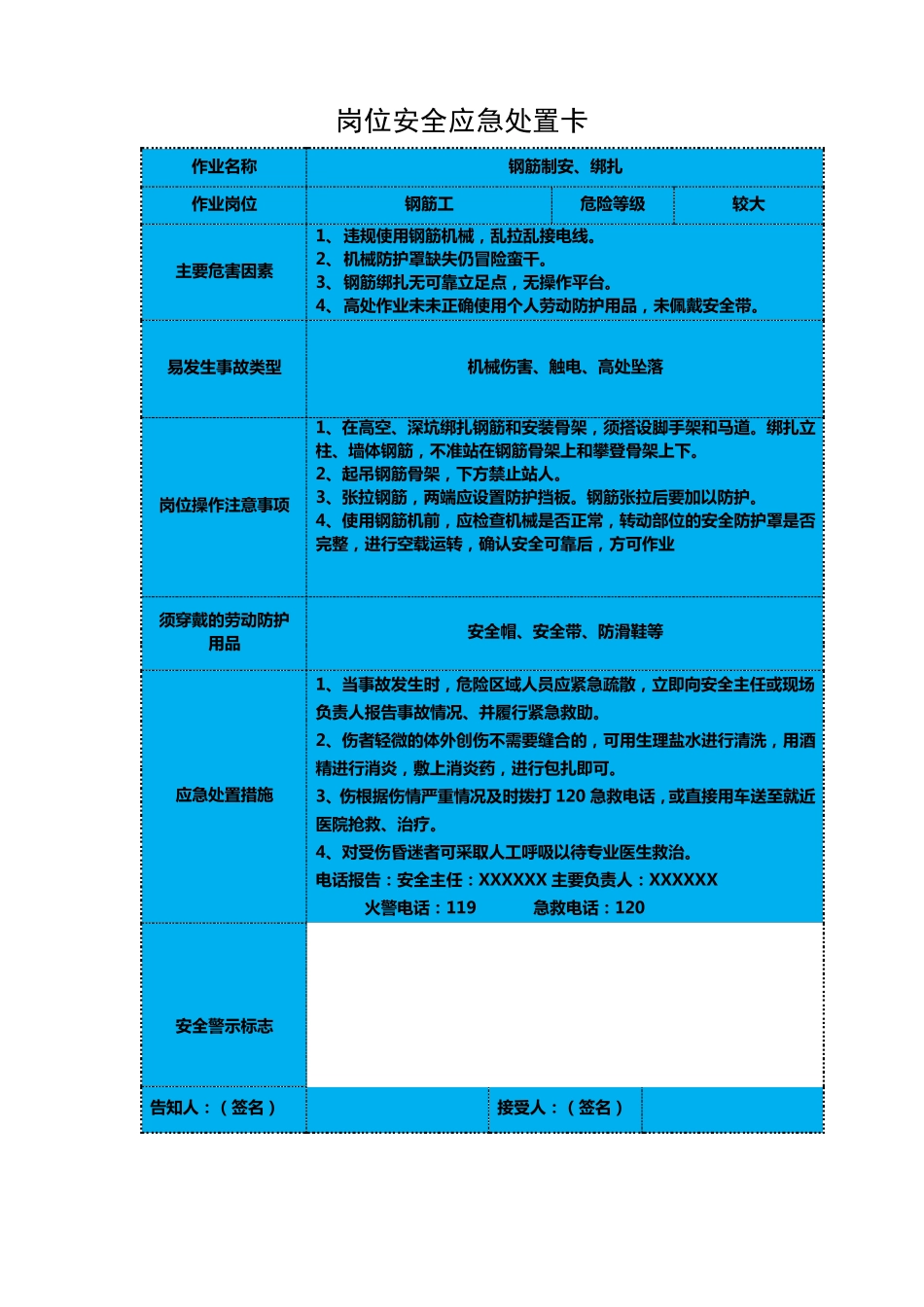 岗位安全应急处置卡_第3页