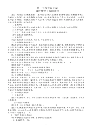 岗位绩效工资制试行办法(重新下文)