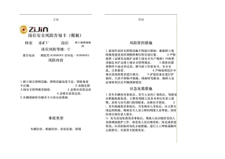 岗位风险告知卡模板